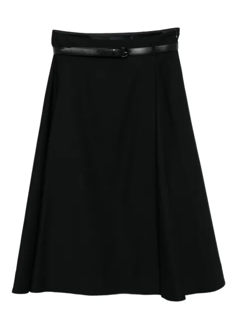 Juun.J belted flared skirt