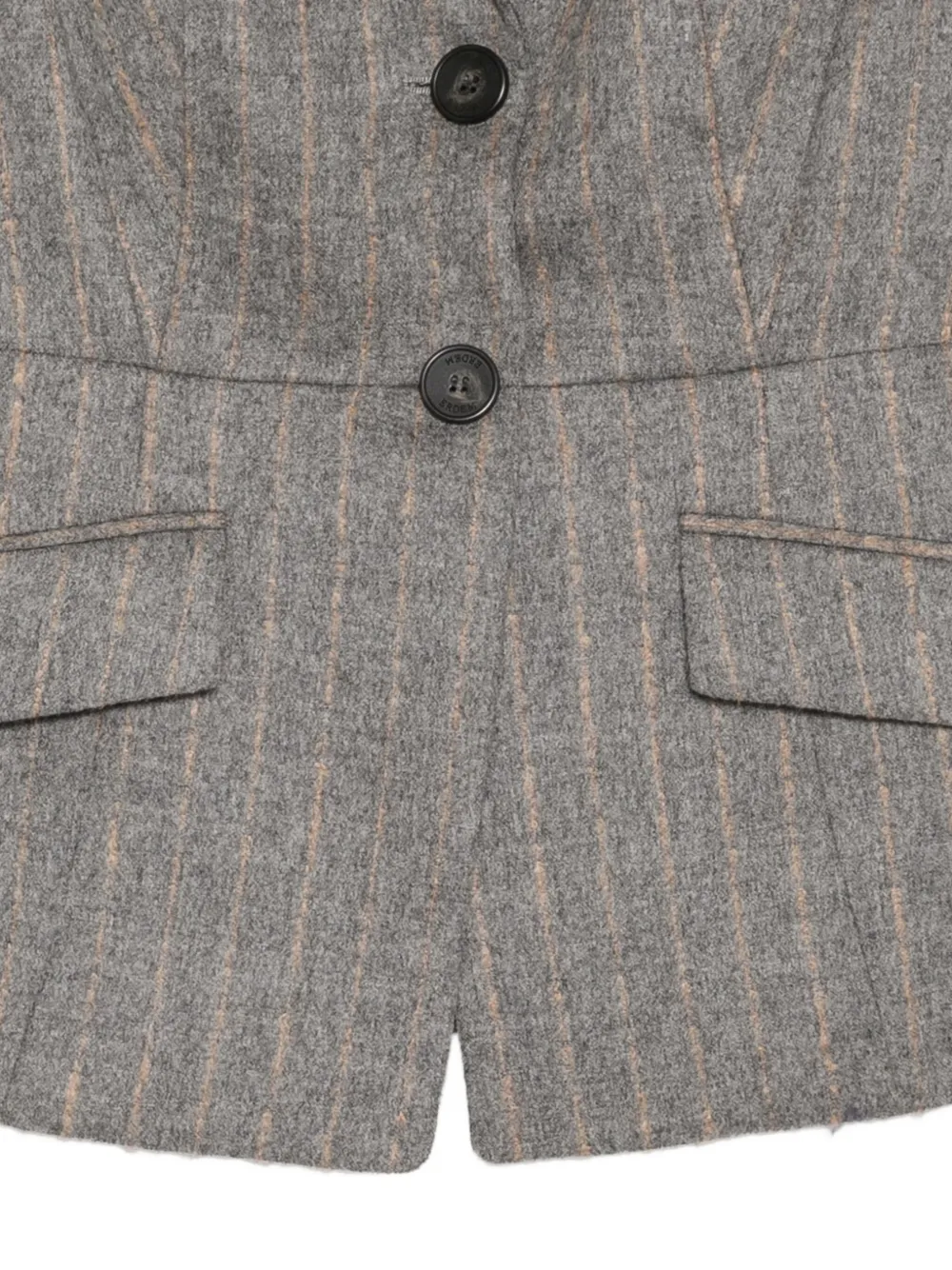 Erdem Striped Single-breasted Blazer In Gray