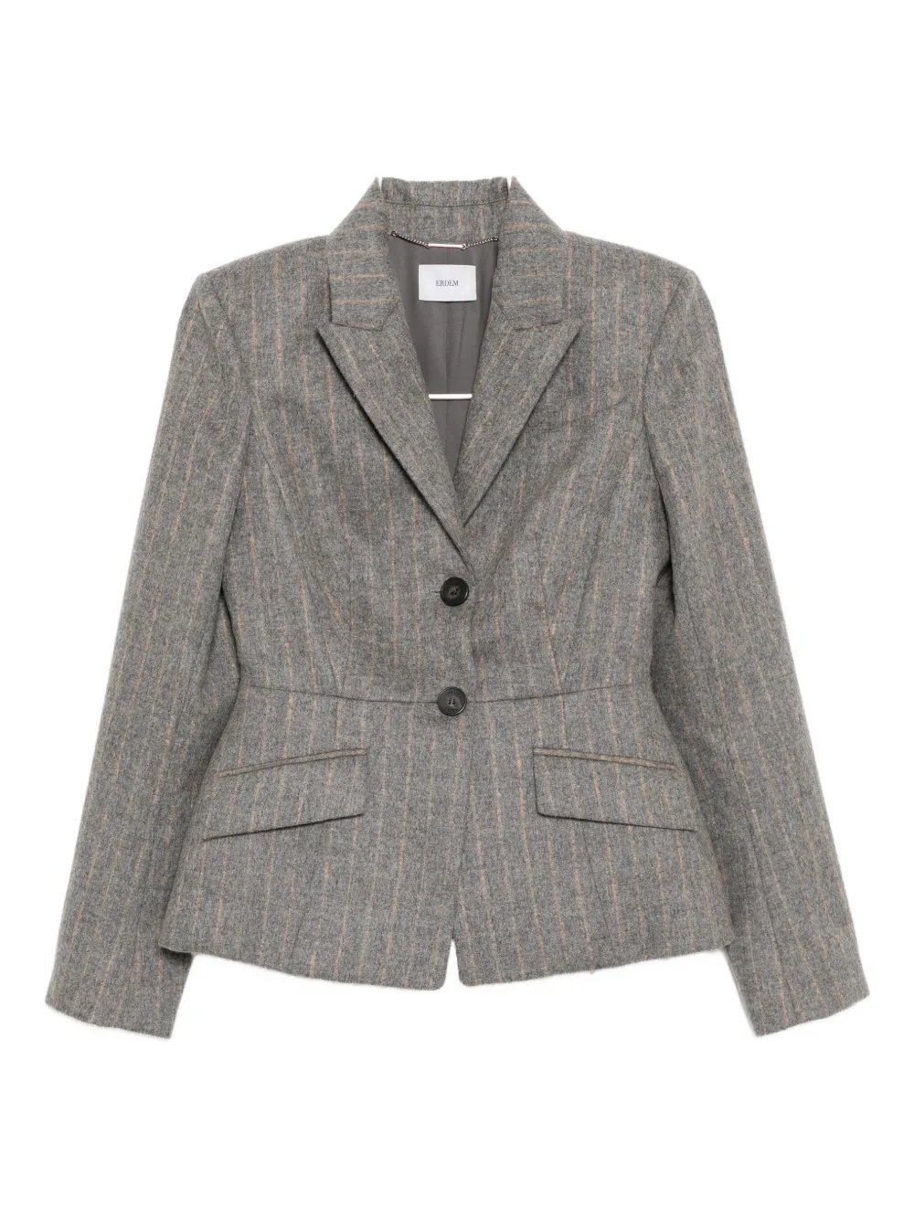 Erdem Striped Single-breasted Blazer In Gray