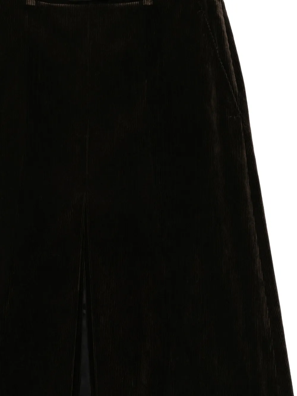 Juun.J Ribfluwelen rok met plooien Bruin