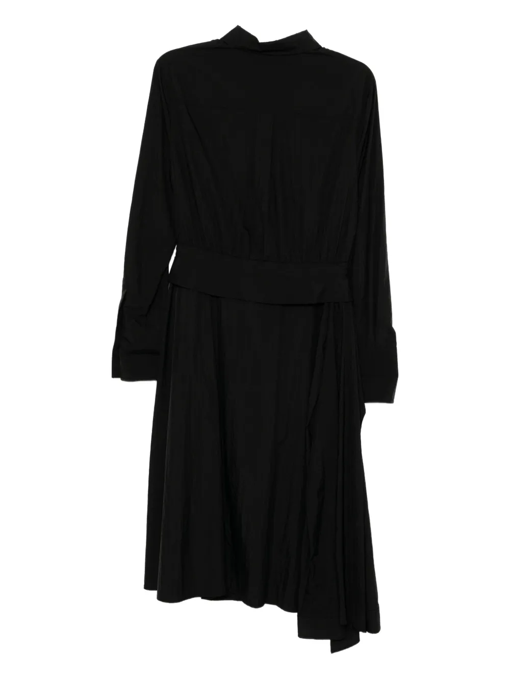 Juun.J belted-waist shirt dress - Zwart