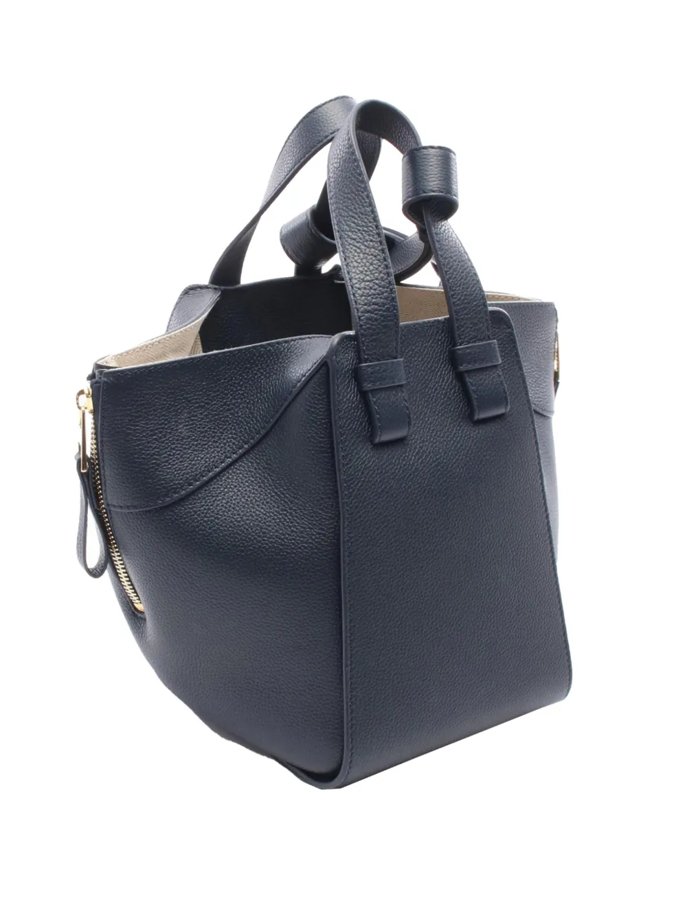 Pre-owned Loewe 2000-2025 Soft Grained Calfskin Compact Hammock Bag Satchel In Blue