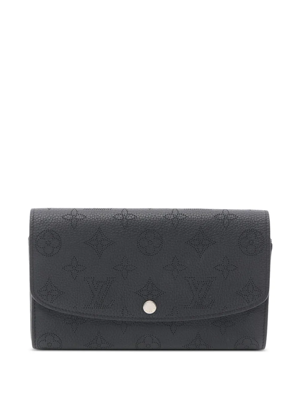 Pre-owned Louis Vuitton 2016 Monogram Mahina Iris Wallet Long Wallets In Black