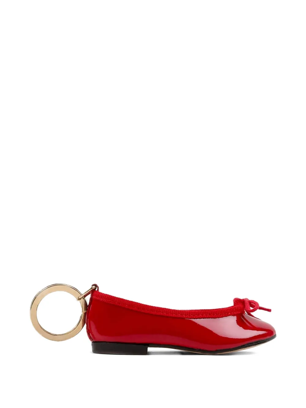 Repetto Cendrillon Patent-leather Bow Detail Keyring In Red