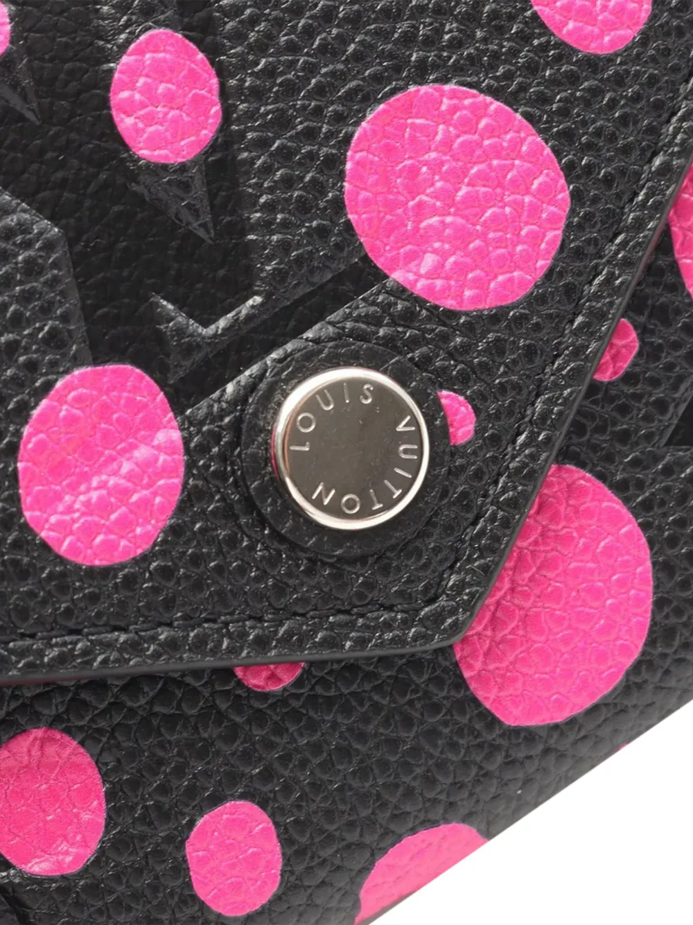 Pre-owned Louis Vuitton 2021-2025 Yayoi Kusama Monogram Empreinte Victorine Bifold Wallet Small Wallets In Black