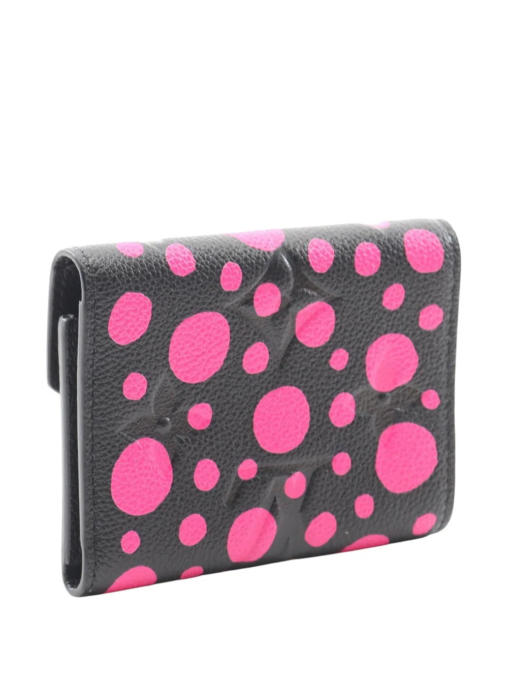 Pre-owned Louis Vuitton 2021-2025 Yayoi Kusama Monogram Empreinte Victorine Bifold Wallet Small Wallets In Black