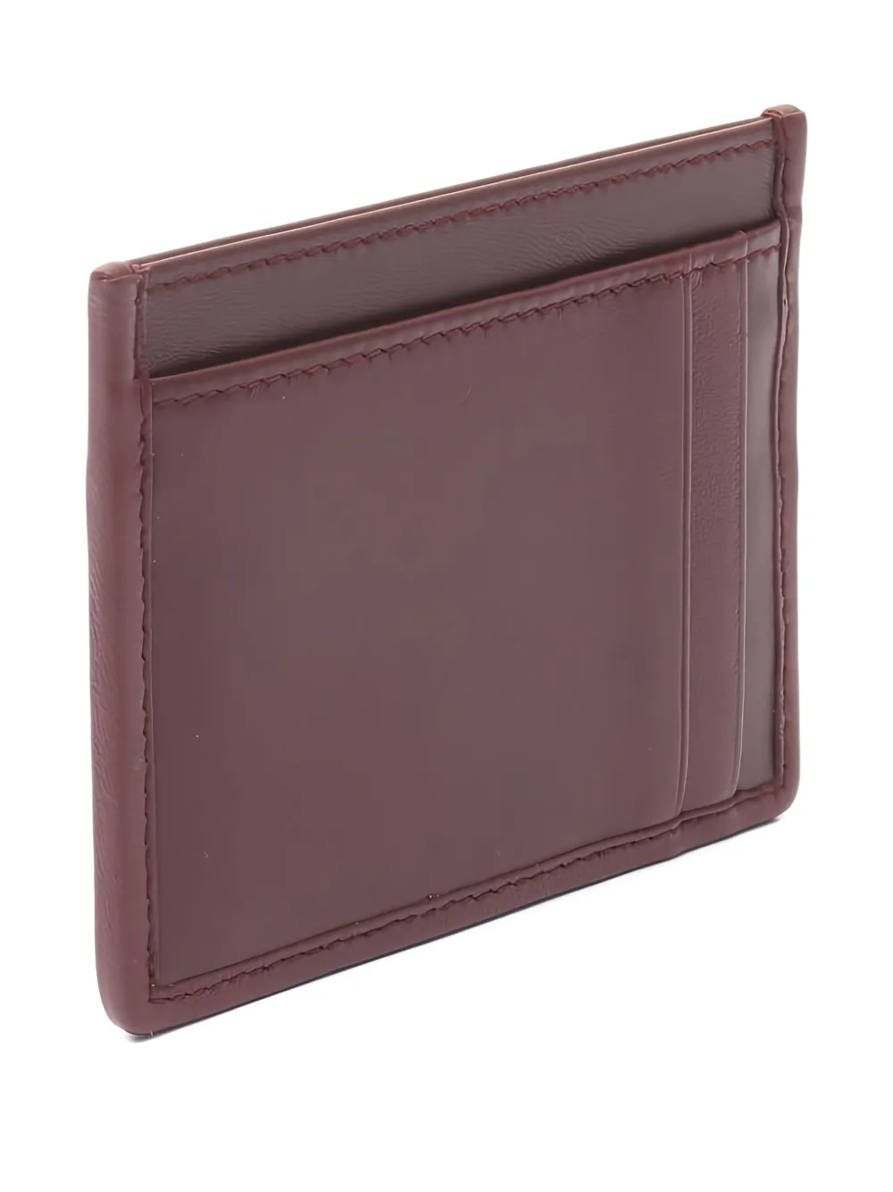 Pre-owned Miu Miu Matelassé Leather Card Holder In Brown