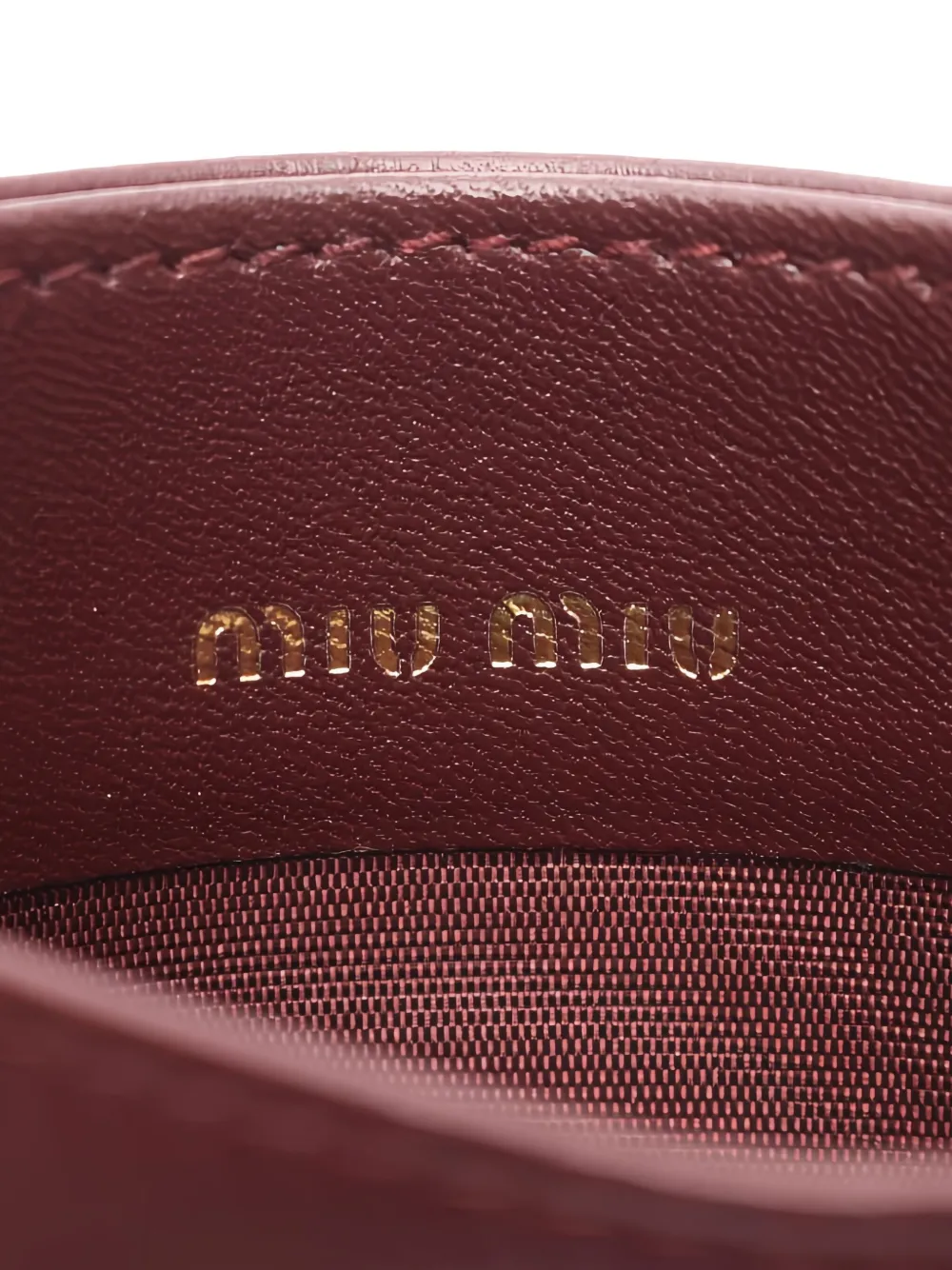 Pre-owned Miu Miu Matelassé Leather Card Holder In Brown