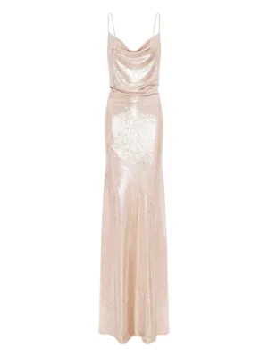 Roserry Capri Cowl-Neck Maxi Dress - Gold