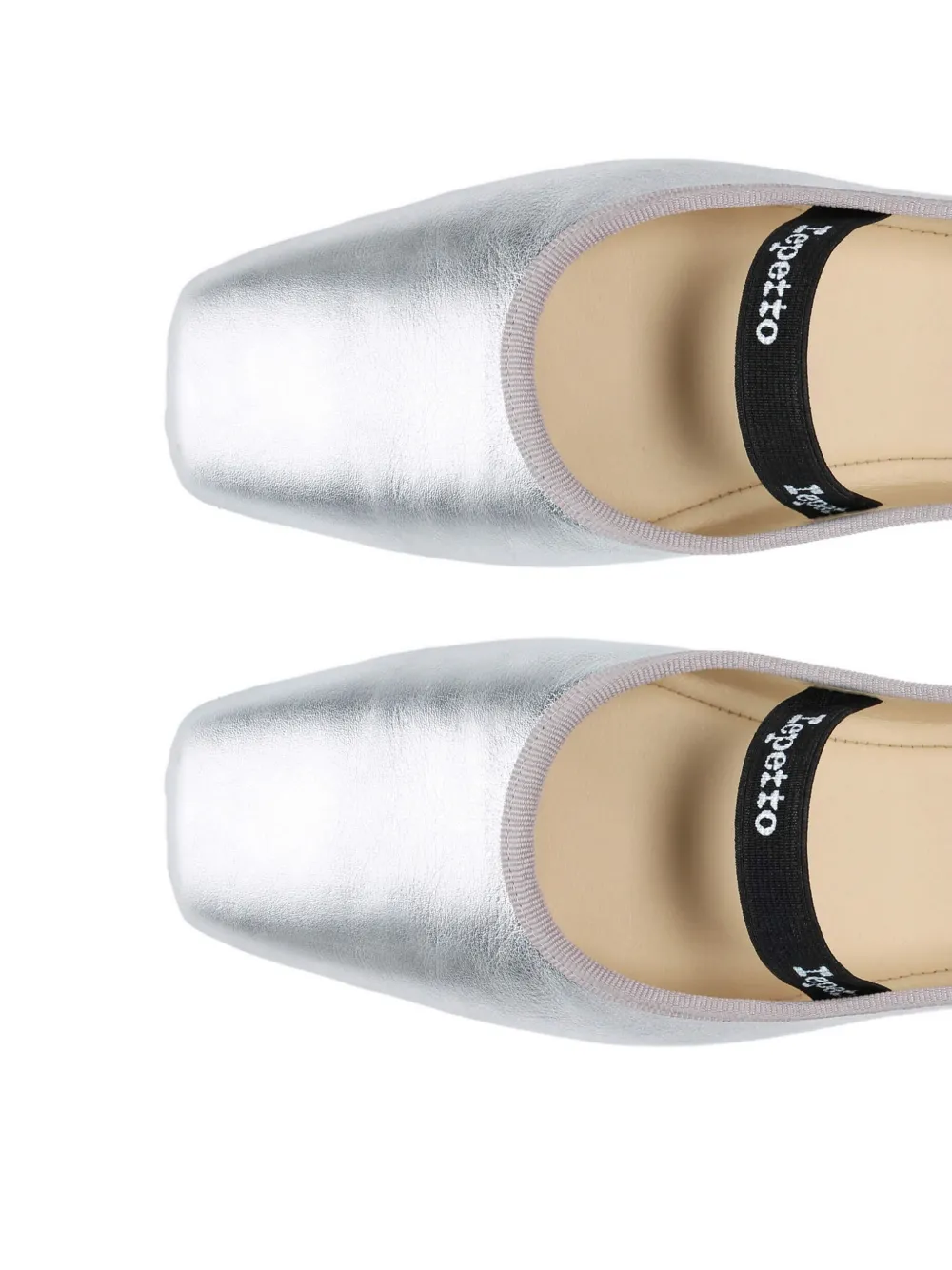 Repetto Lisbeth Square-toe Strap Ballet Flats In Silver