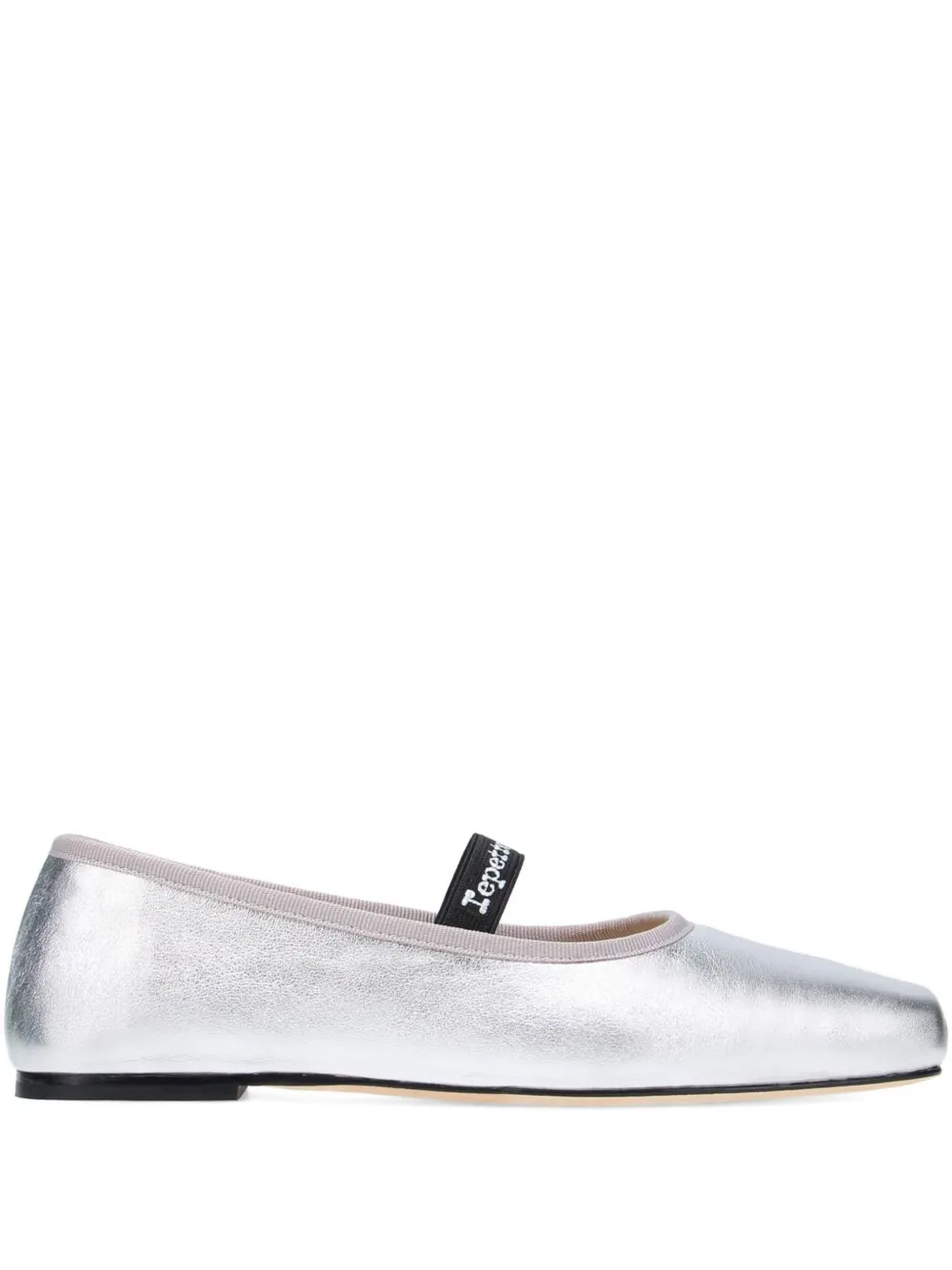 Repetto Lisbeth Square-toe Strap Ballet Flats In Silver