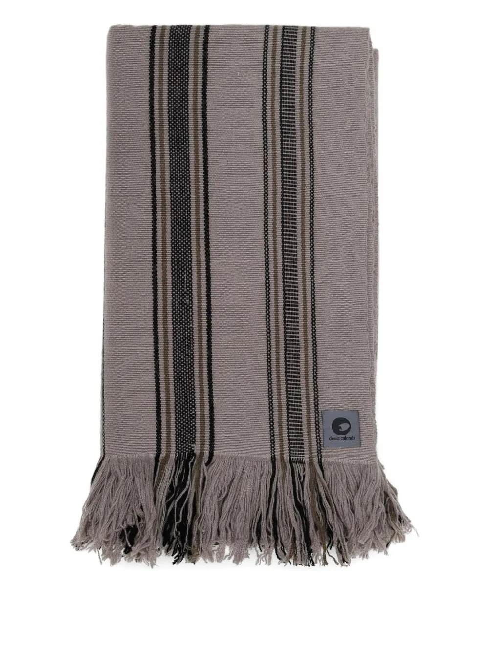 Denis Colomb Striped Fringed Tibet Blanket In Gray