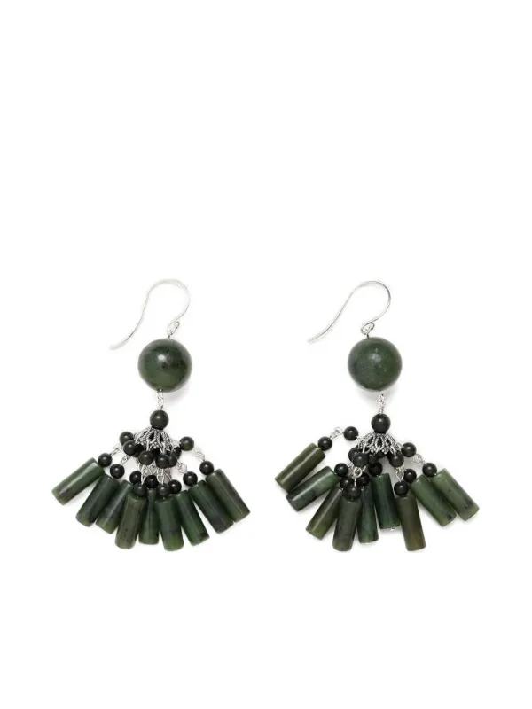 Sophie Buhai Beaded Drop Earrings in Green