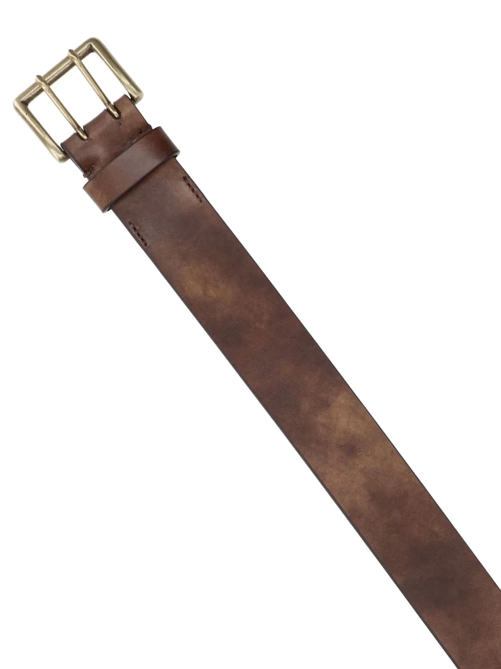 Auralee Adjustable Metal Buckle Belt Multiple Holes In Brown