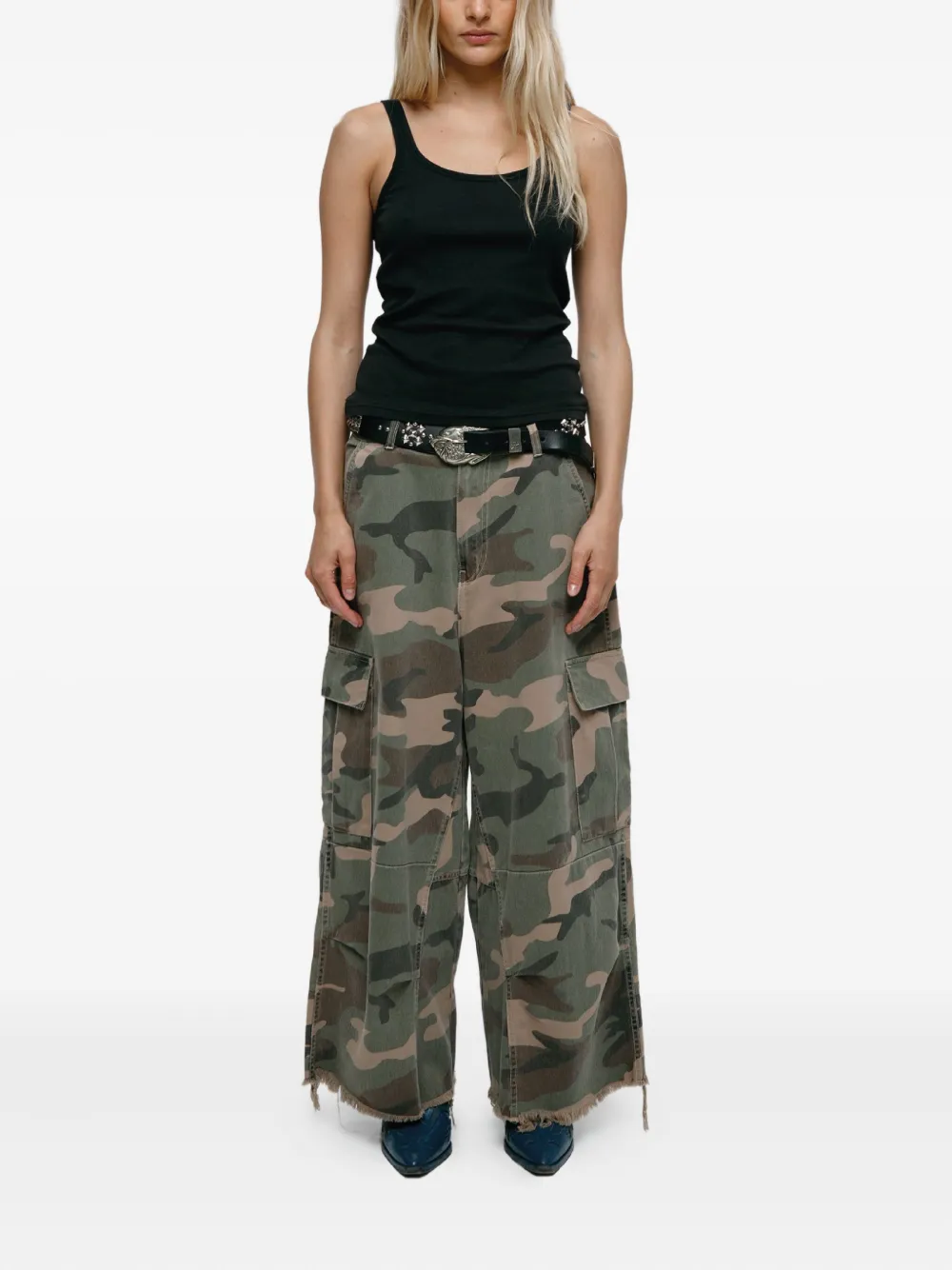 Mainless camouflage print trousers | Wide-Leg Pants | Image 2