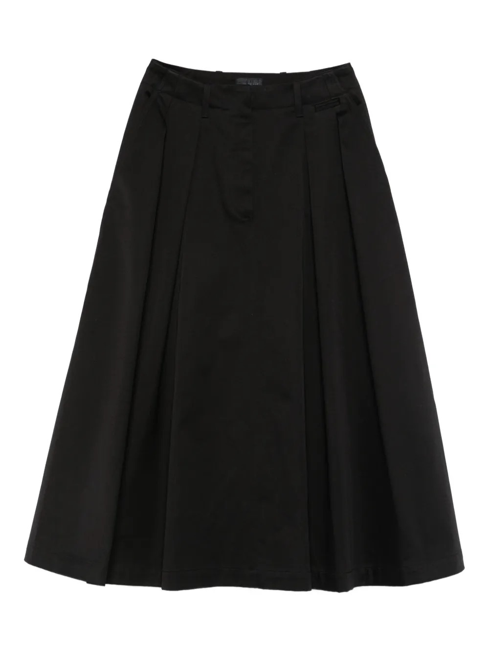 Moncler Pleated Midi Skirt In Black