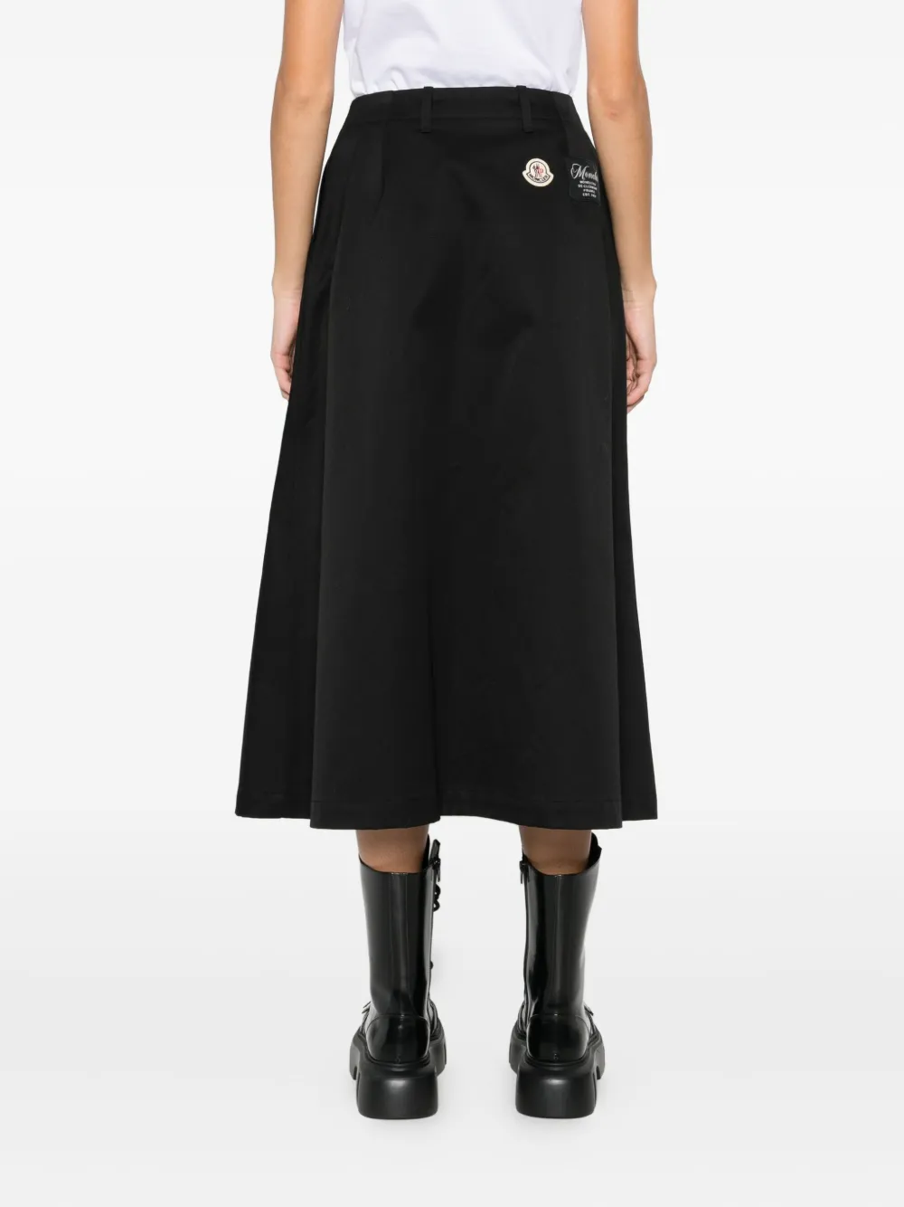 Moncler Pleated Midi Skirt In Black
