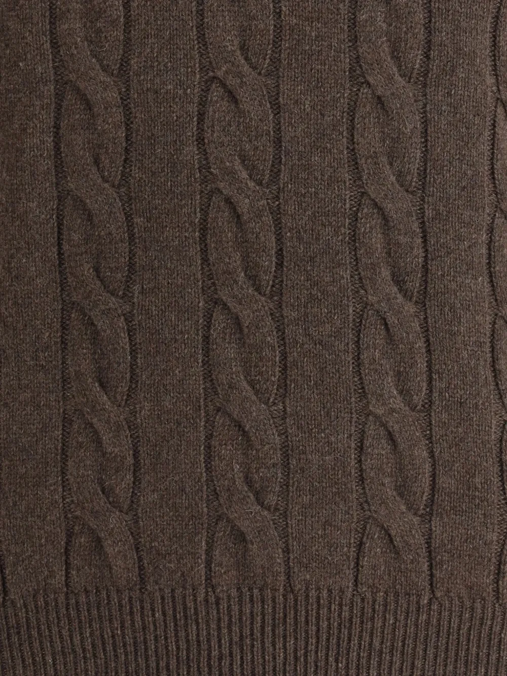Aragona Braided Turtleneck Sweater In Brown