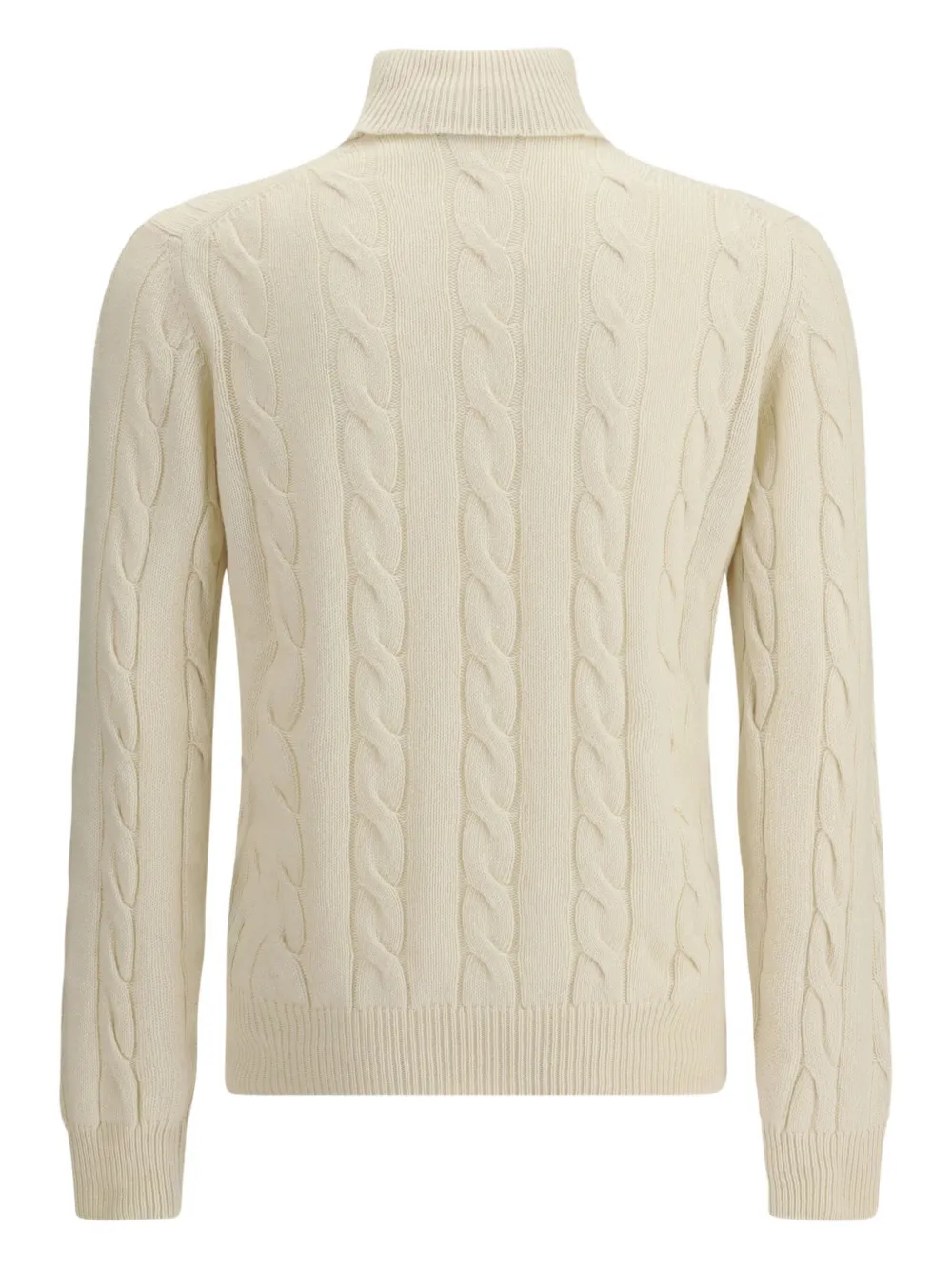 Aragona Braided Turtleneck Sweater In Neutral