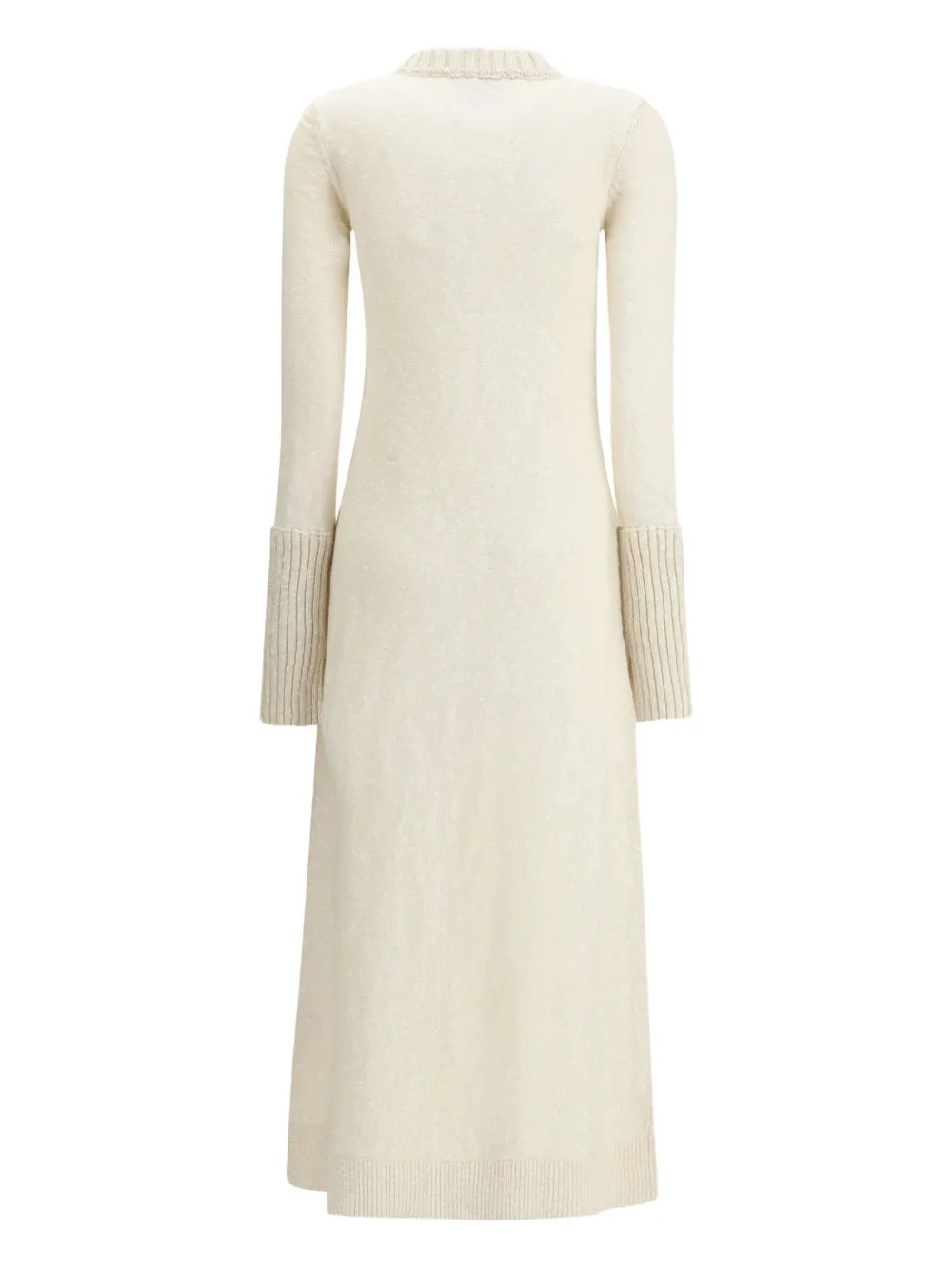 Sa Su Phi Morena Ribbed-cuff Long Dress In Neutral