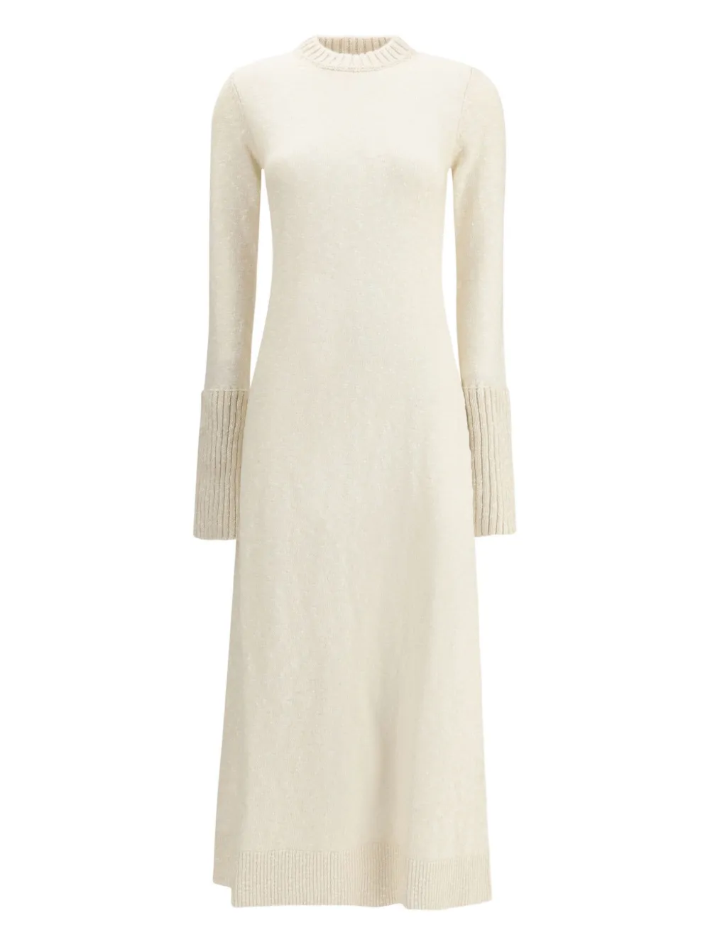 Sa Su Phi Morena Ribbed-cuff Long Dress In Neutral