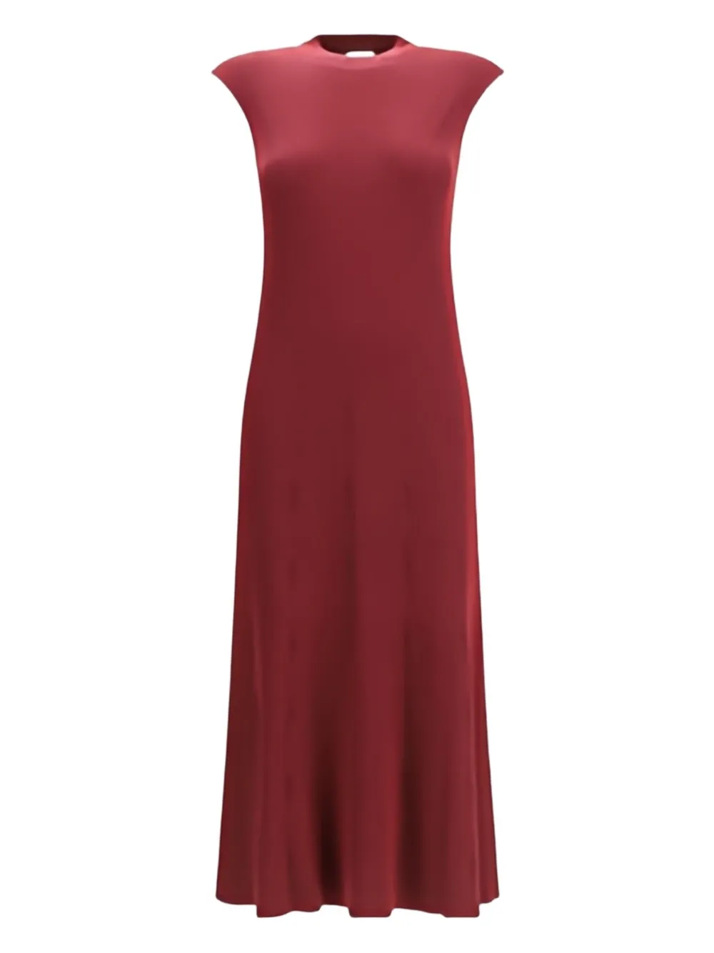 Sa Su Phi Ribbed Cashmere Silk Sleeveless Long Dress In Red
