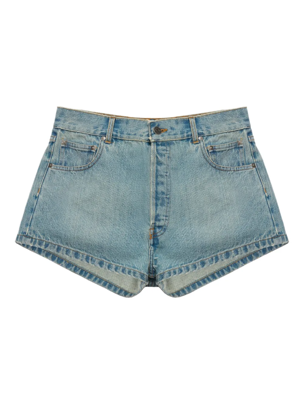 Mainless Denim Mini Shorts In Blue