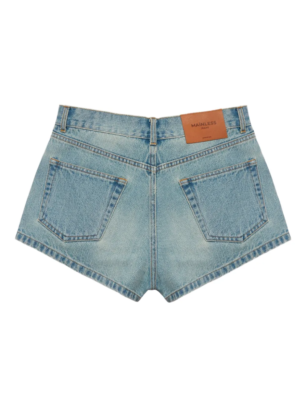 Mainless Denim Mini Shorts In Blue