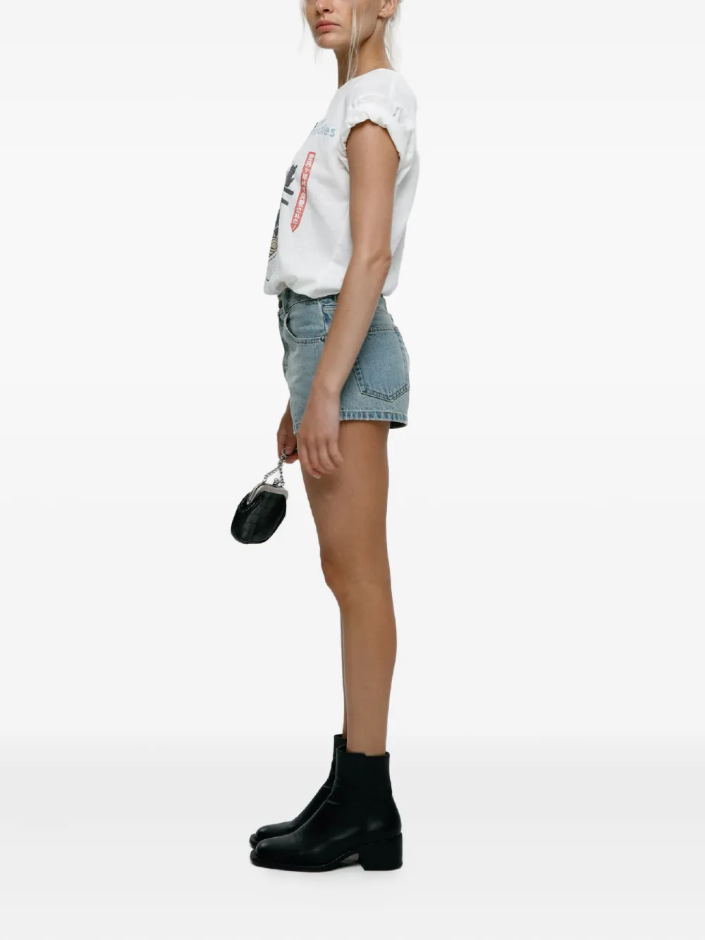 Mainless Denim Mini Shorts In Blue
