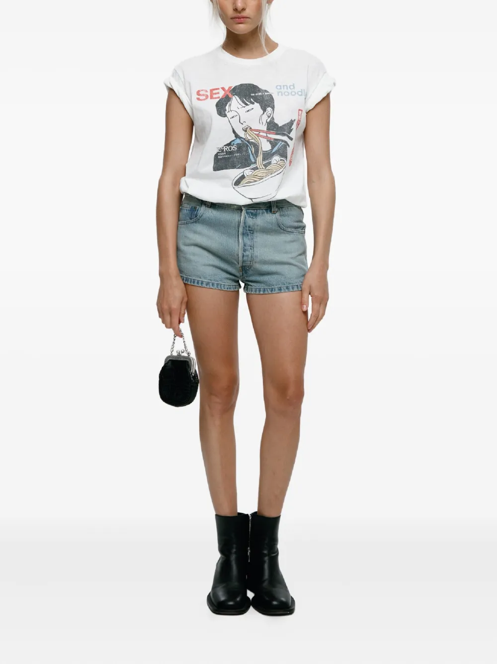 Mainless Denim Mini Shorts In Blue