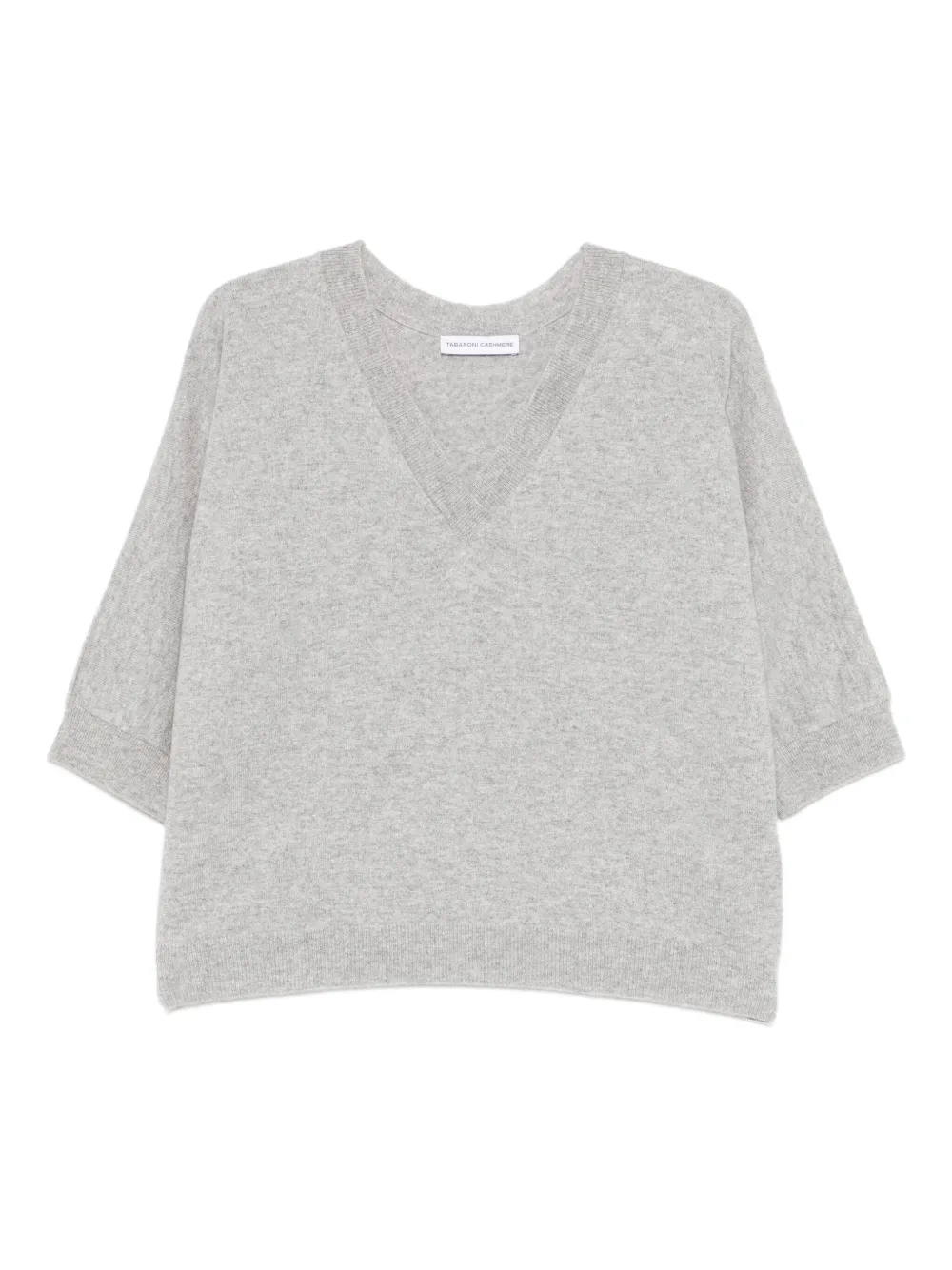 TABARONI CASHMERE V-neck short-sleeve jumper - Grau