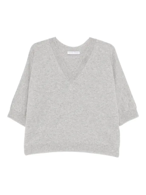 TABARONI CASHMERE suéter manga corta con cuello en V