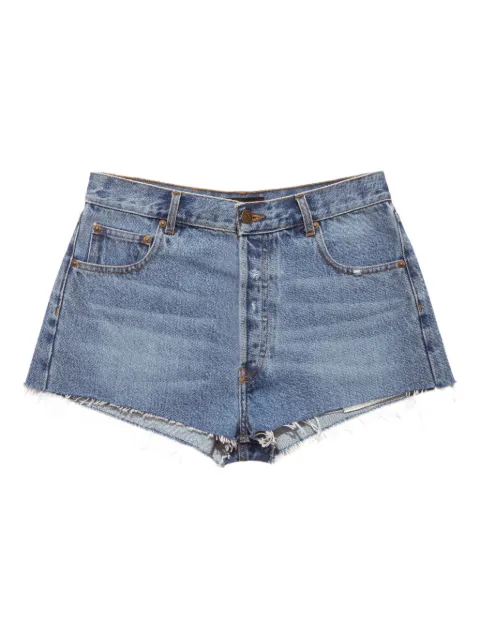 Mainless frayed denim shorts
