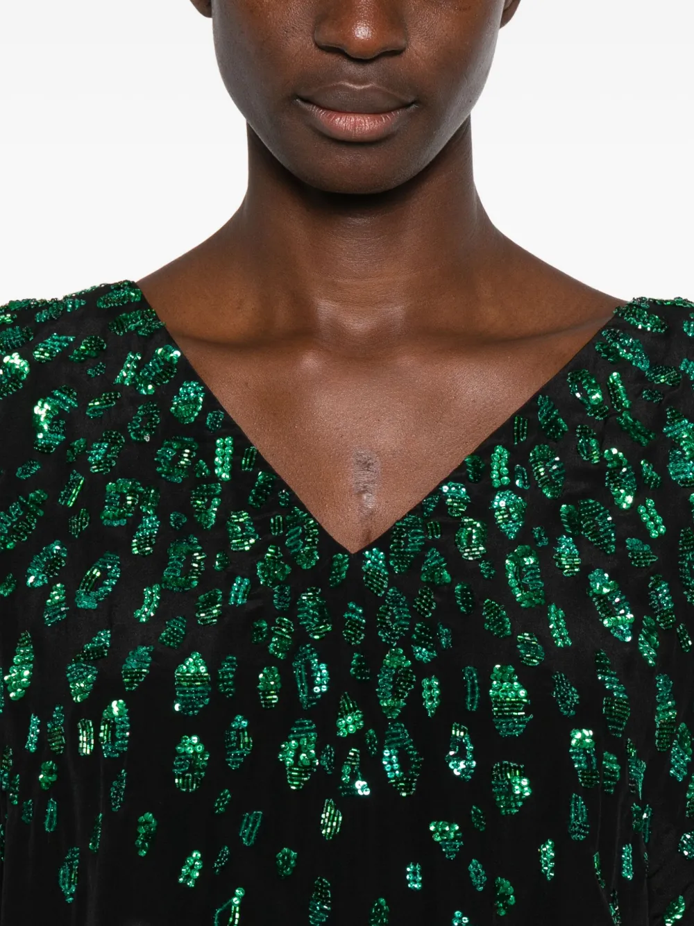 Roberto Cavalli Maxi-jurk verfraaid met pailletten Zwart