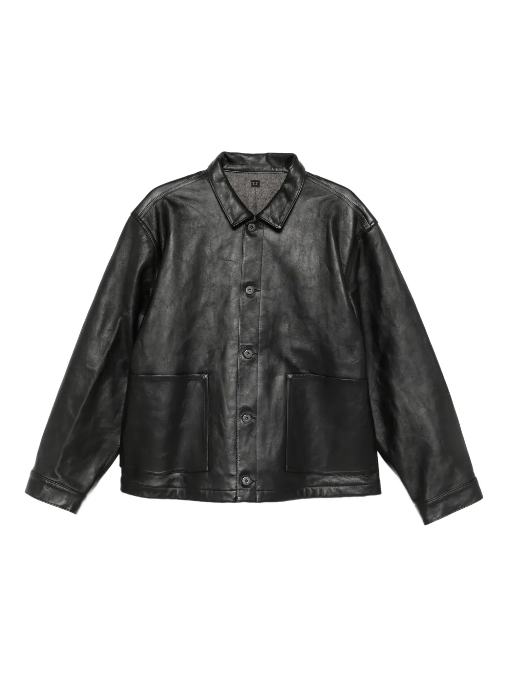 TAIGA TAKAHASHI Hemdjacke aus Leder | Schwarz | Image 1