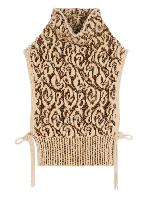 DRIES VAN NOTEN jacquard bib sweater