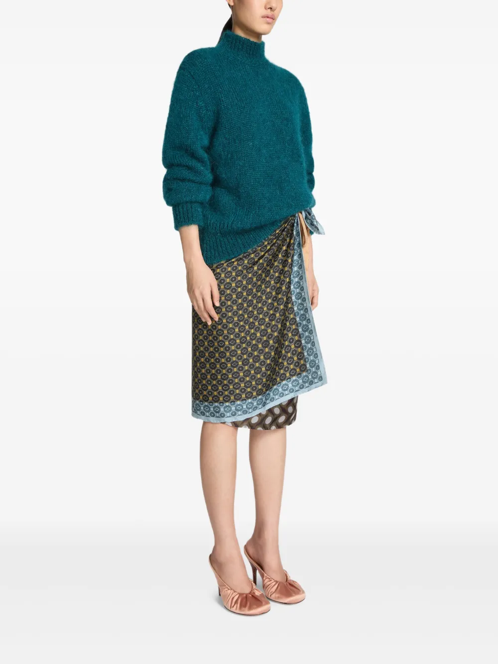 Dries Van Noten Roll-neck Sweater In Blue