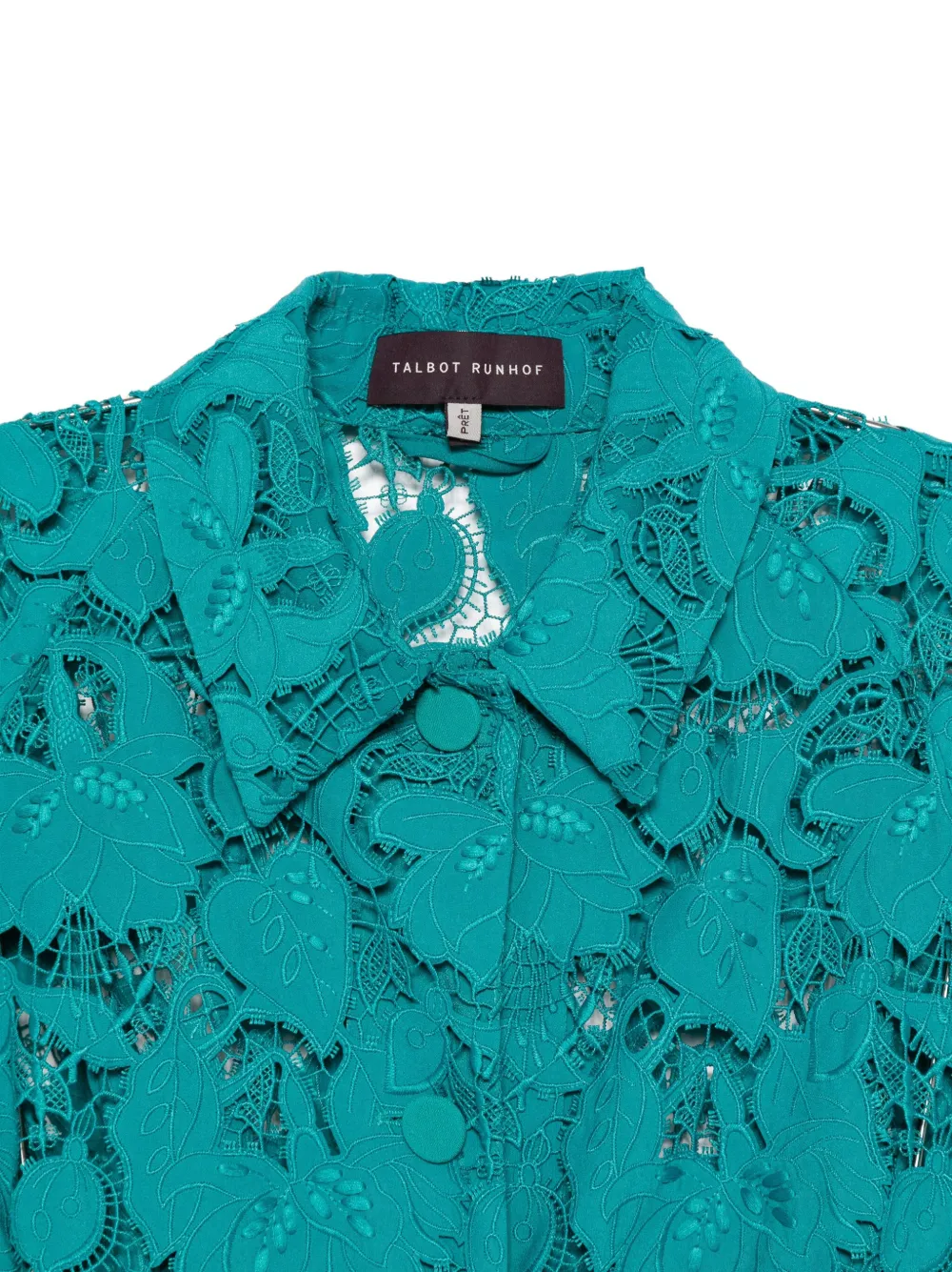 Talbot Runhof Jas met bloemenkant Blauw