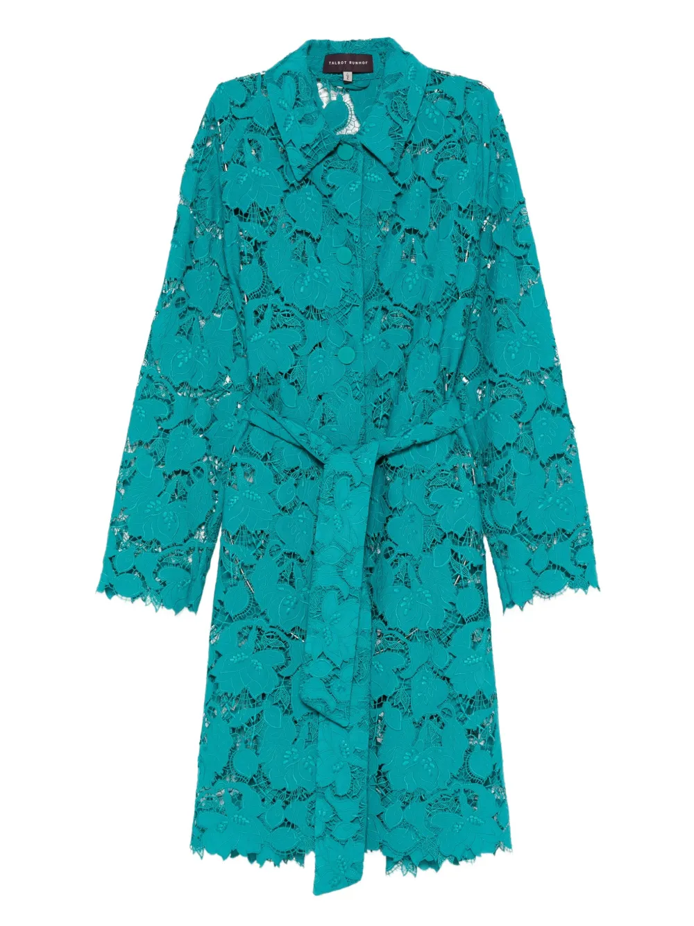 Talbot Runhof floral-lace coat | Blue | Image 1