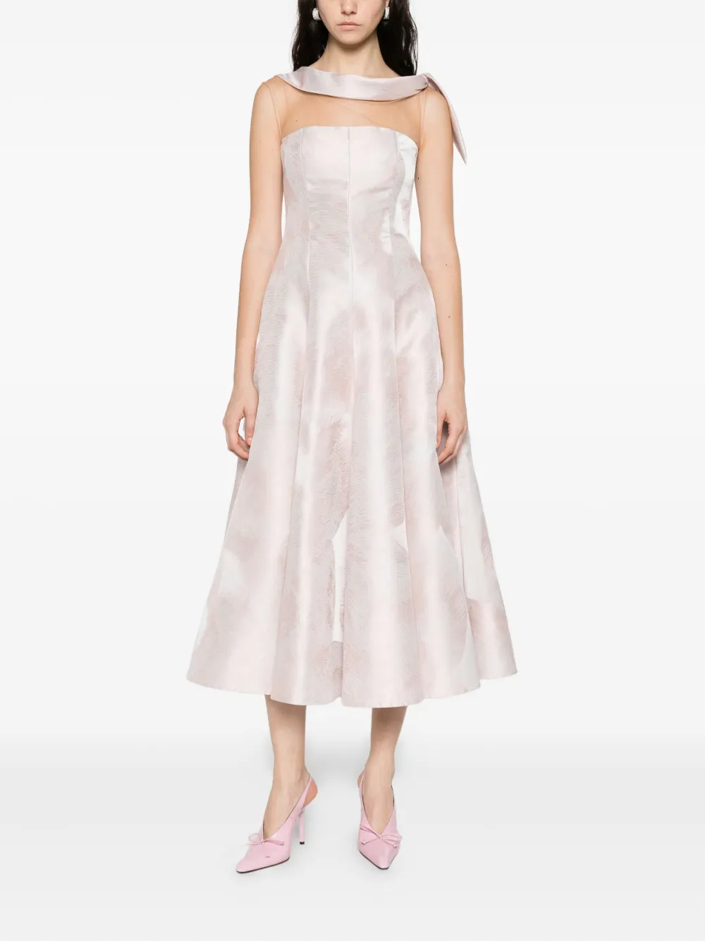 Talbot Runhof Off-shoulder jurk - Beige
