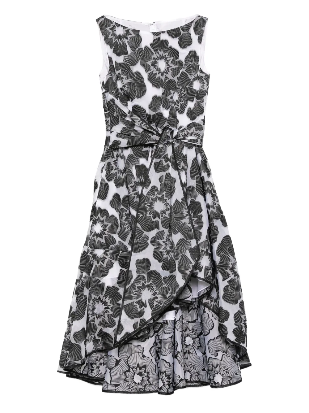 Talbot Runhof floral-print knot dress - Black