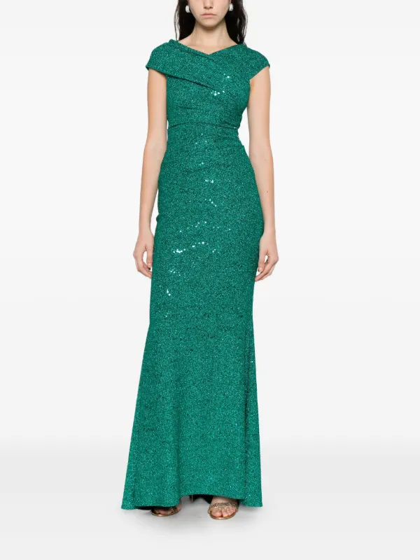 talbot runhof sequin dress Talbot Runhof Draped sequin-embellished Dress | Green