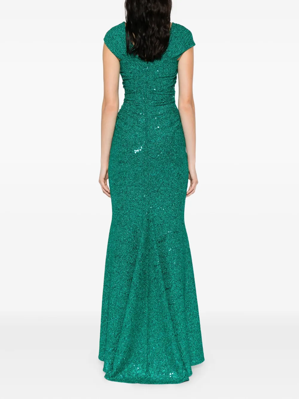Talbot Runhof Jurk met pailletten Groen