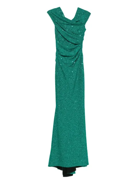 Talbot Runhof draped sequin-embellished dress