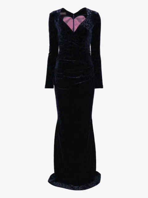 Talbot Runhof vestido con motivo animal