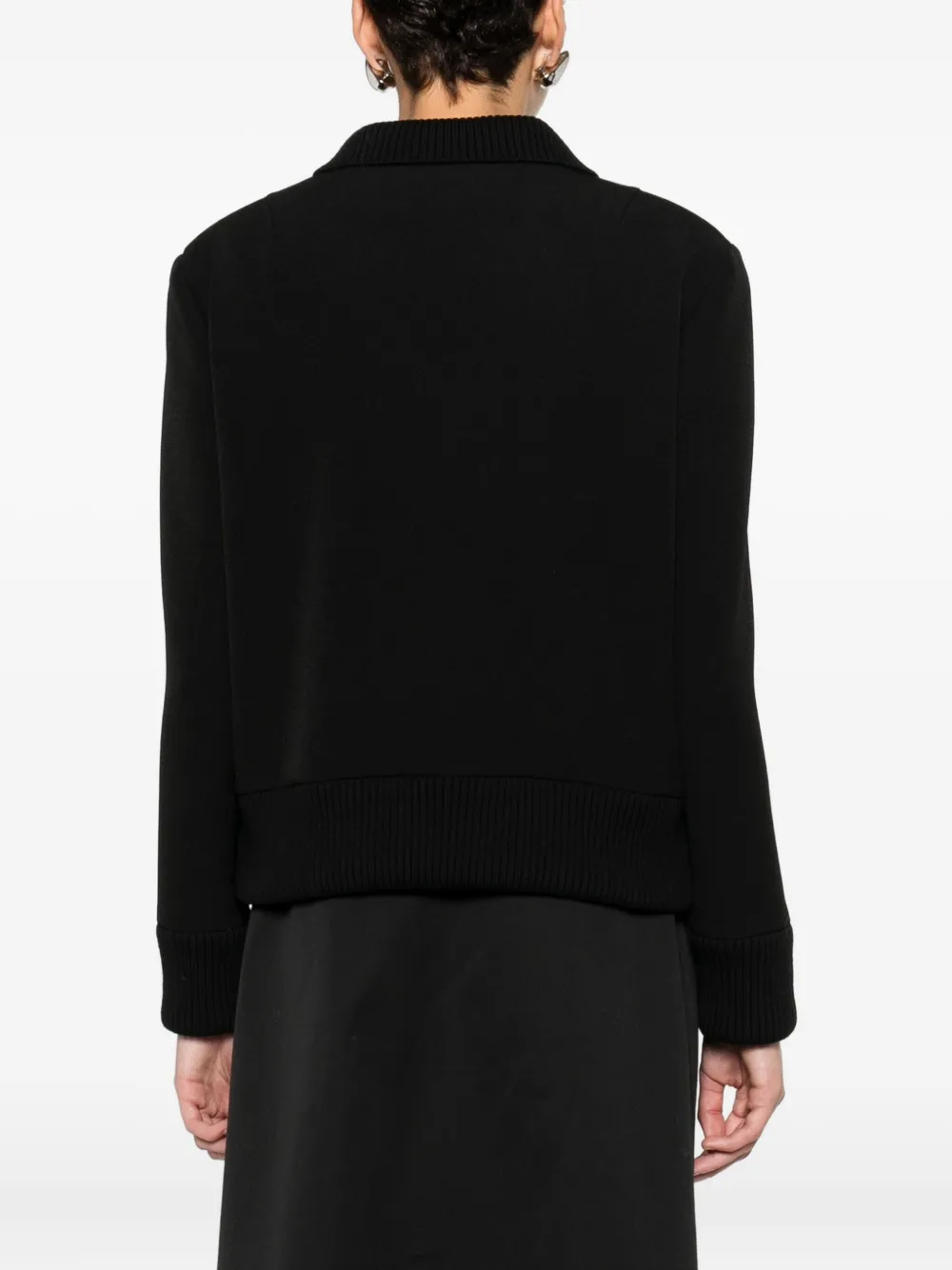 Vivetta Ribbon-detail Zip-up Jacket In Black