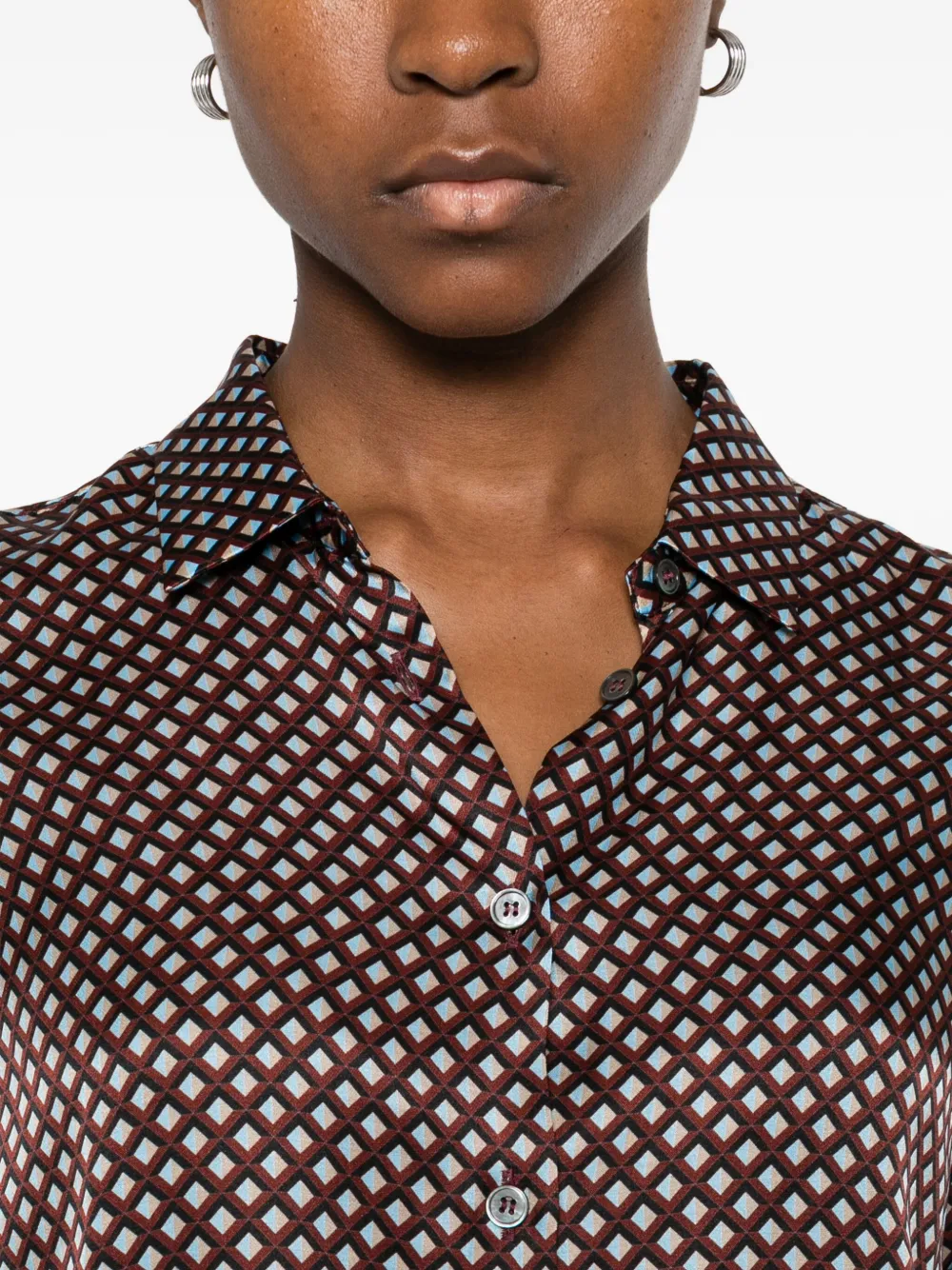 Robert Friedman Buttoned Patterned Blouse In Multi