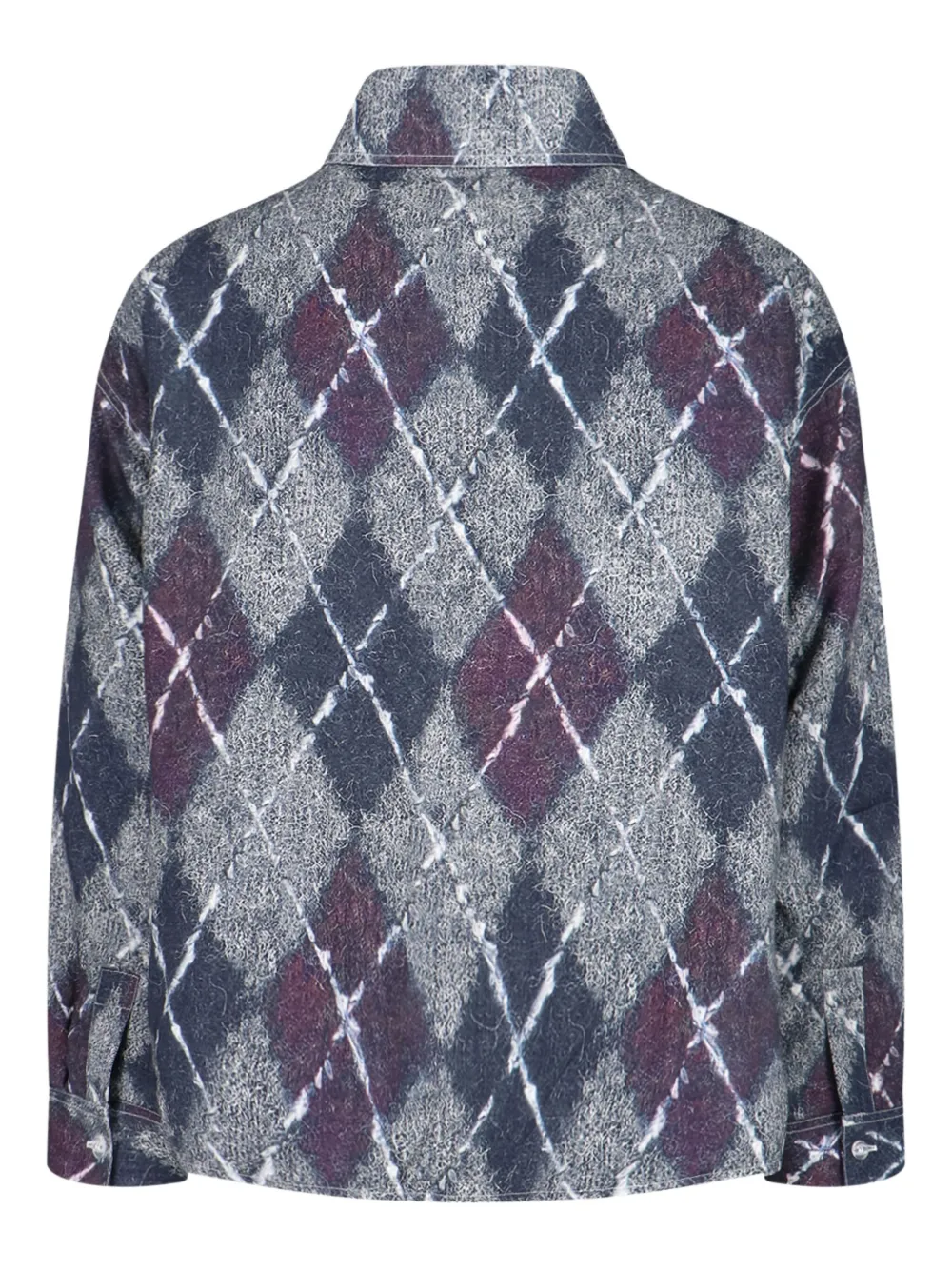 Bonsai Diamond Texture Shirt Jacket In Gray