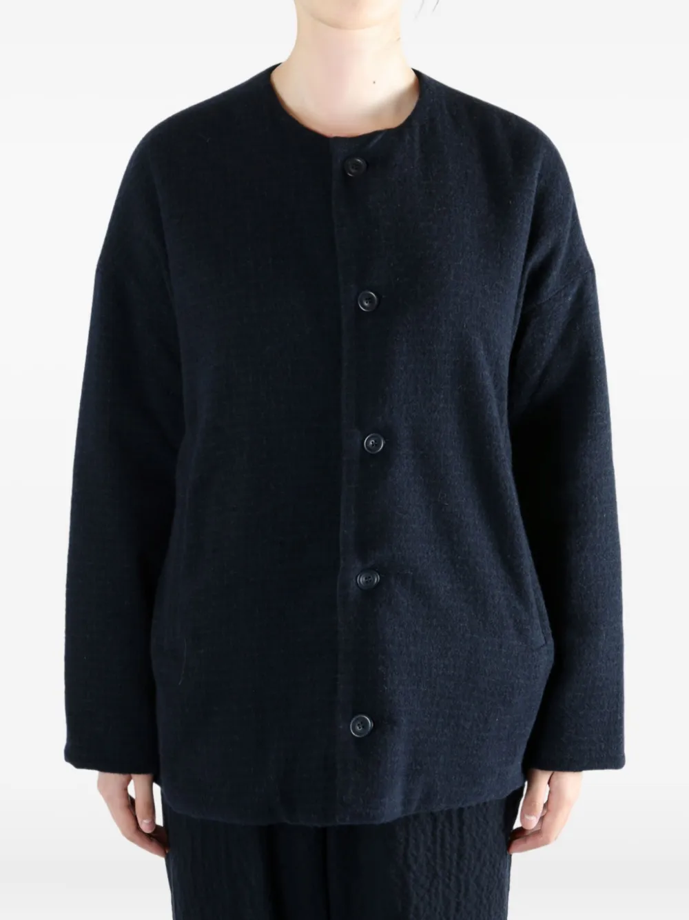 Casey Casey Button-up Oversized Jacket In Blue