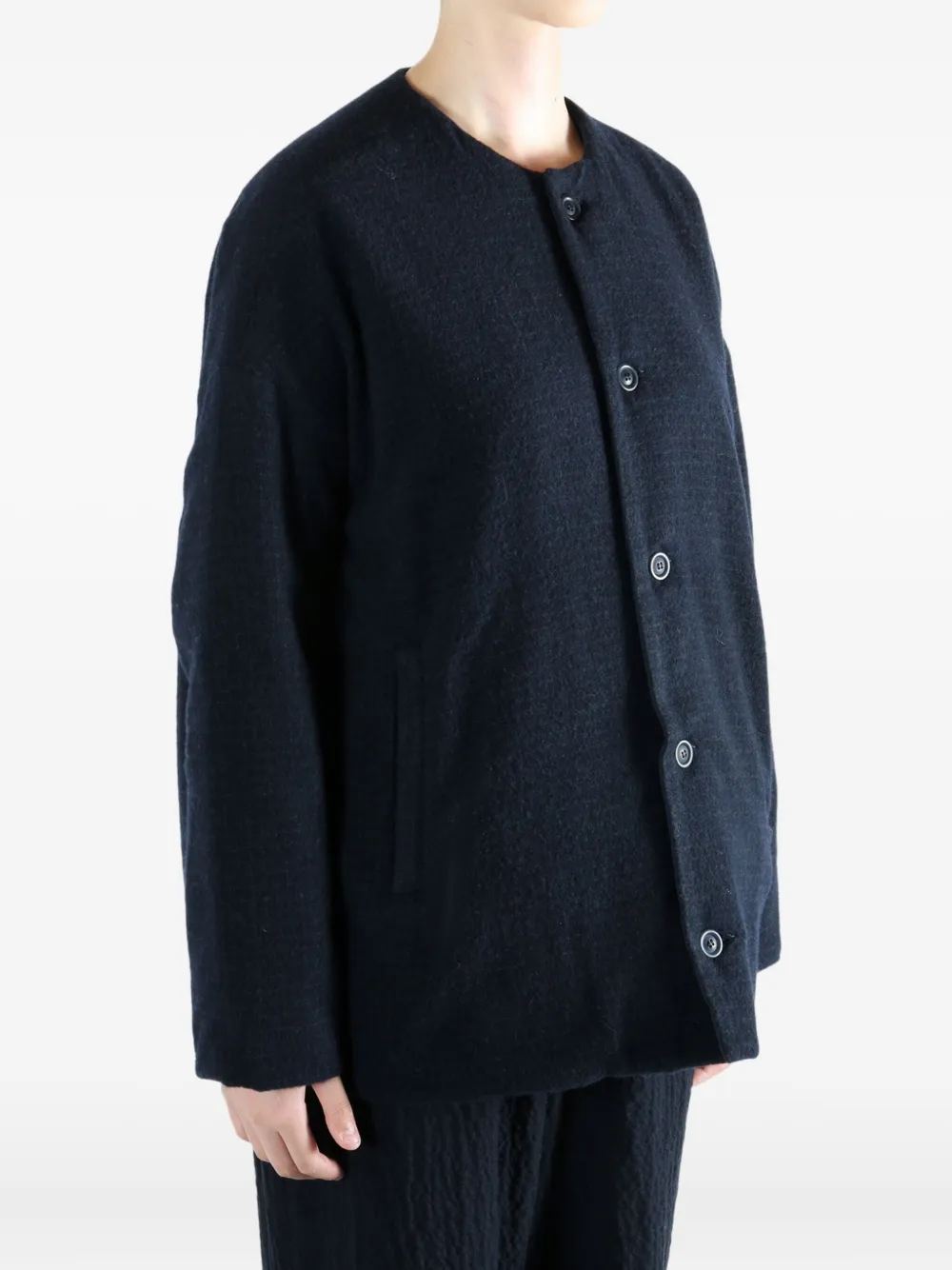 Casey Casey Button-up Oversized Jacket In Blue